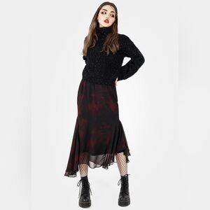Disturbia Vesta Chiffon Handkerchief Hem Midaxi Skirt US 4 / UK 8